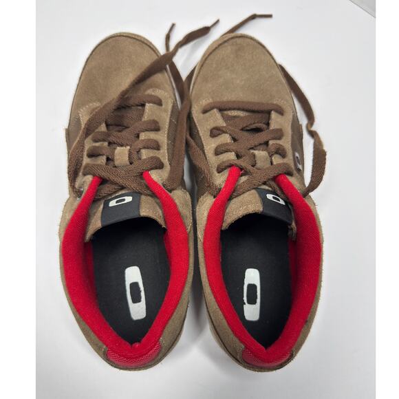 Y2K Oakley Sneakers Chunky Skateboarding Casual Icon Brown Suede Shoes Mens 12 - Picture 9 of 13